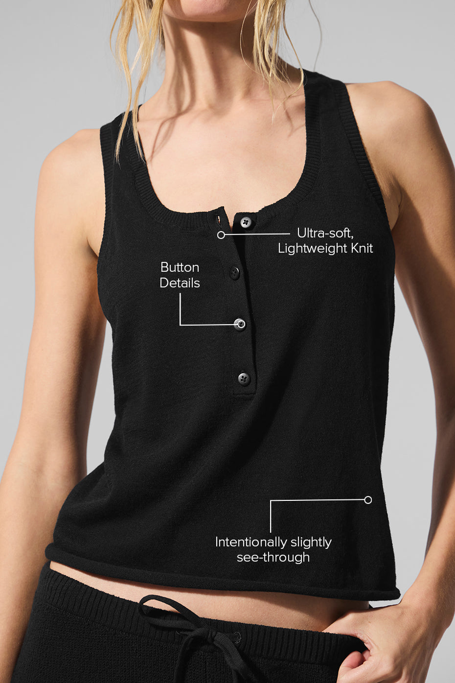 Supernatural Sweater Henley Tank - Black--1