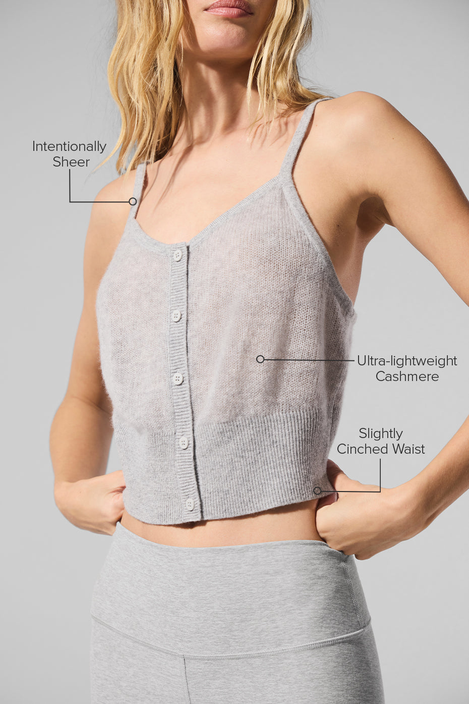 Sheer Cashmere Tank - Athletic Heather Grey--1