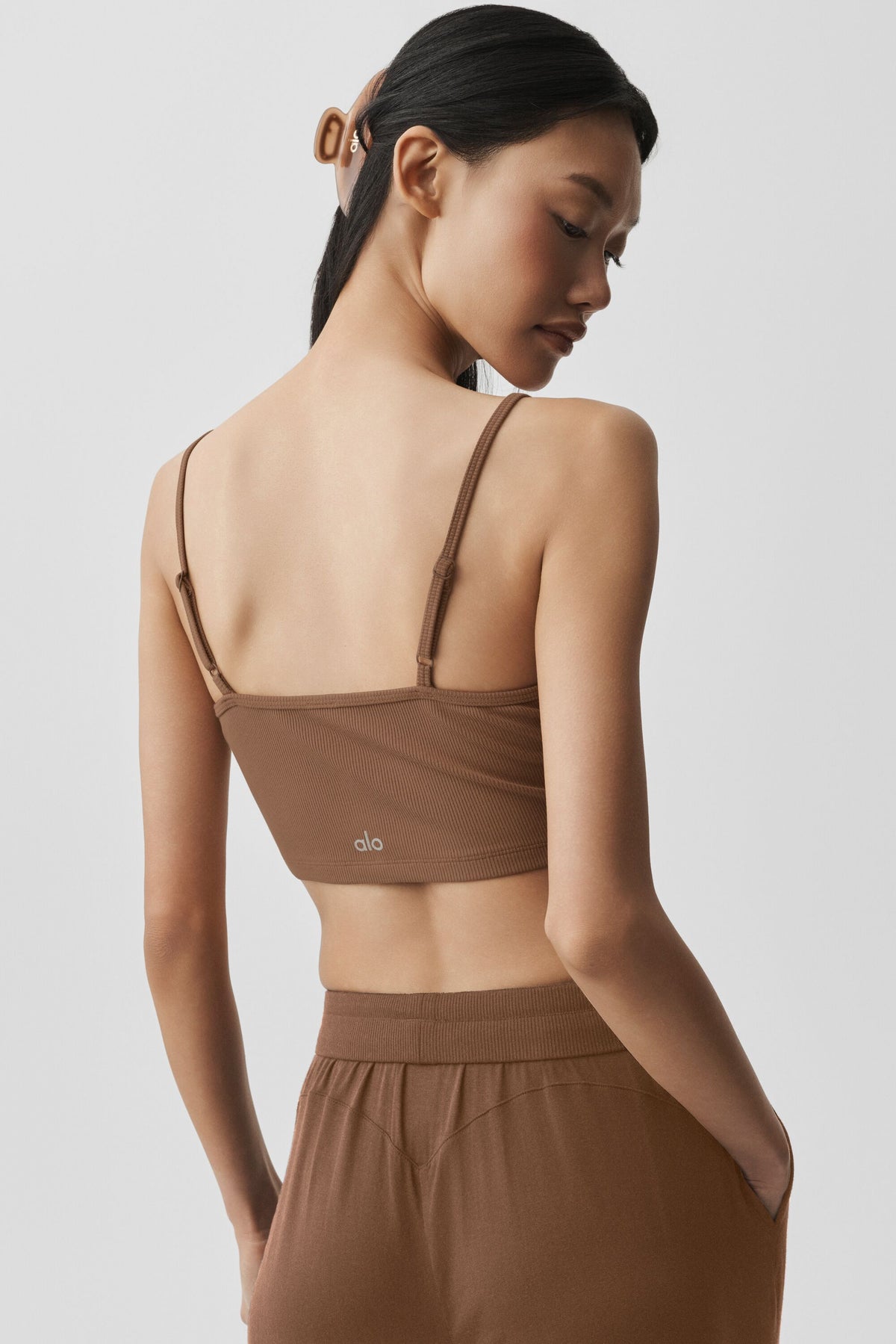 Ribbed Delicate Lounge Tank - Sun Kissed Brown--1