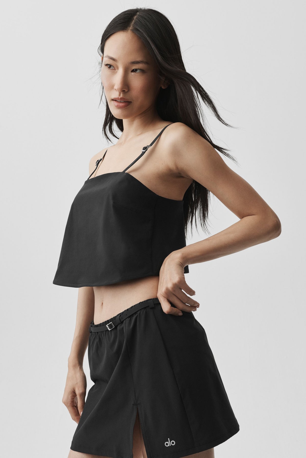 Cropped Connection Tank - Black--2