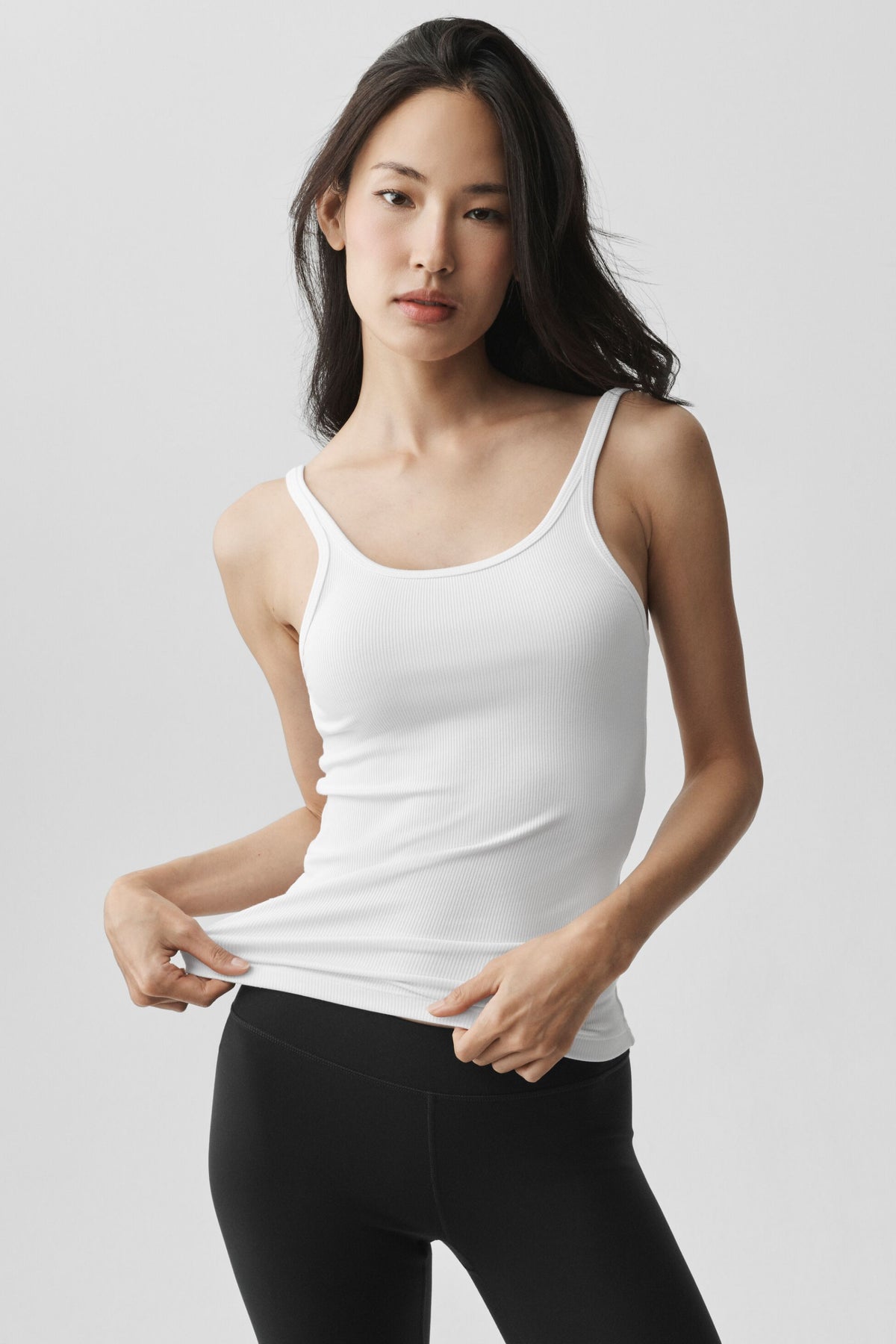 Ribbed Adore Tank - White--2