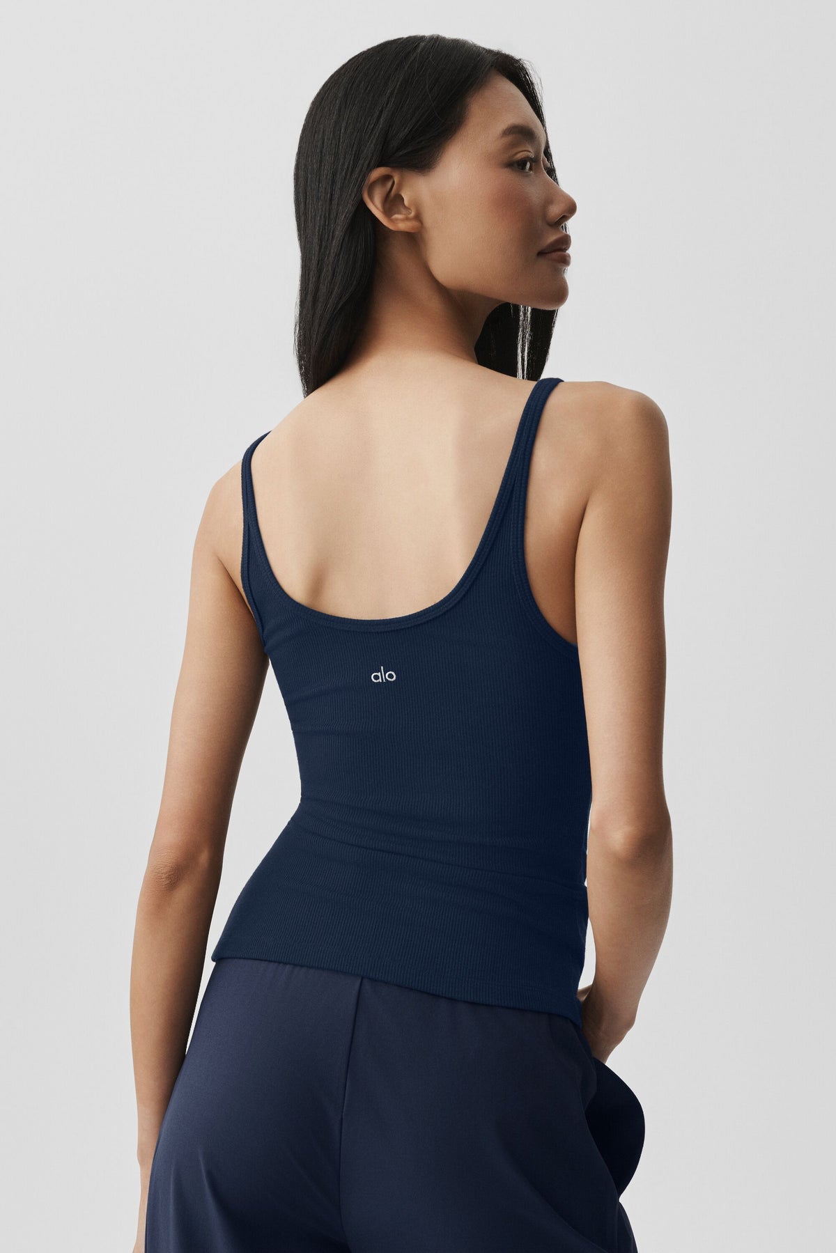 Ribbed Adore Tank - Navy--2