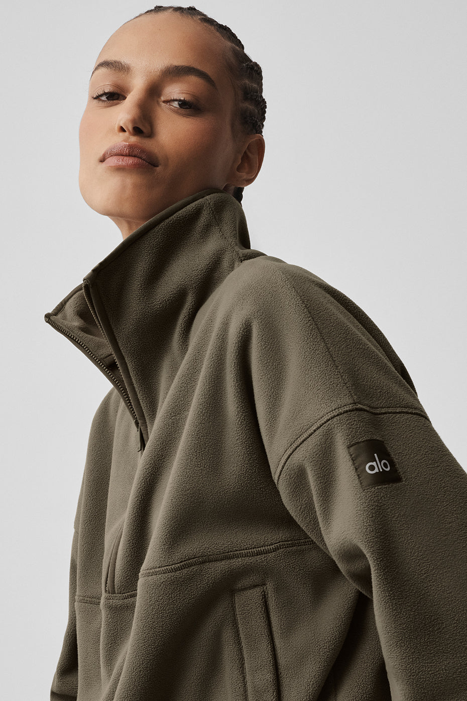 Polar Fleece Retreat Cover Up - Olive Tree--2