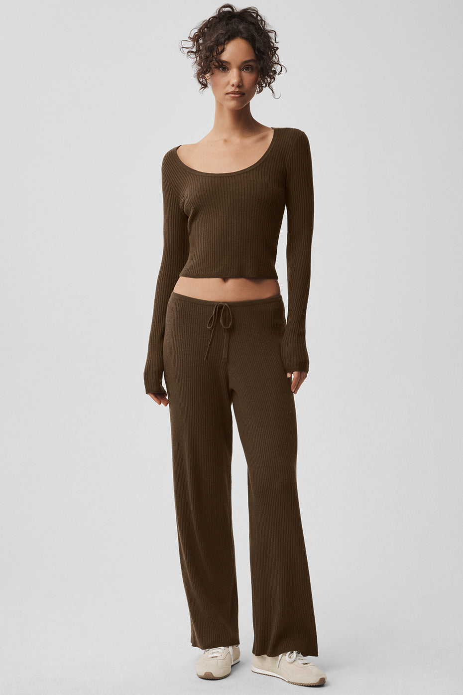 Sweater Knit Unwind Long Sleeve - Espresso--3