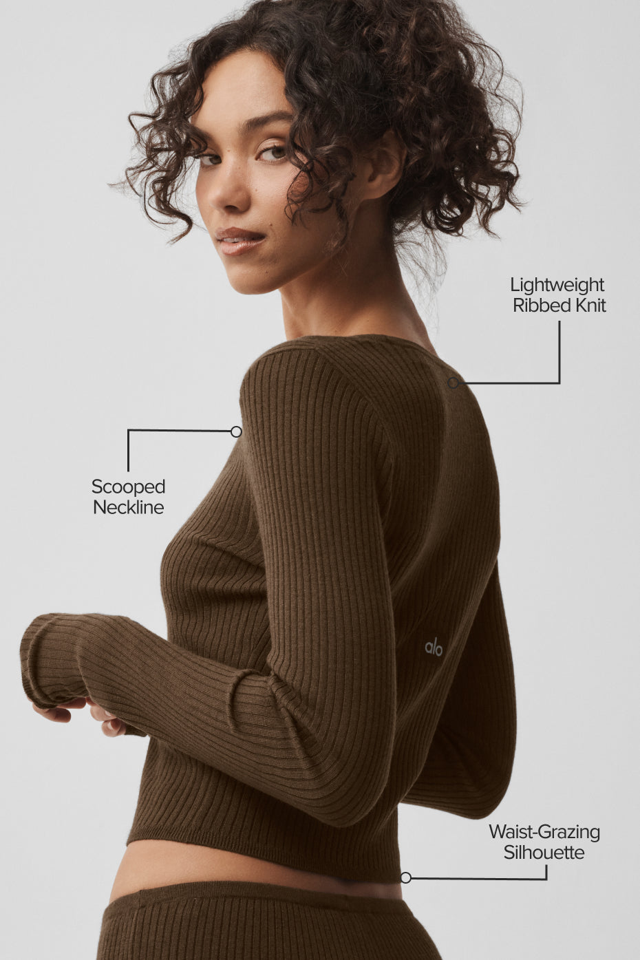 Sweater Knit Unwind Long Sleeve - Espresso--1