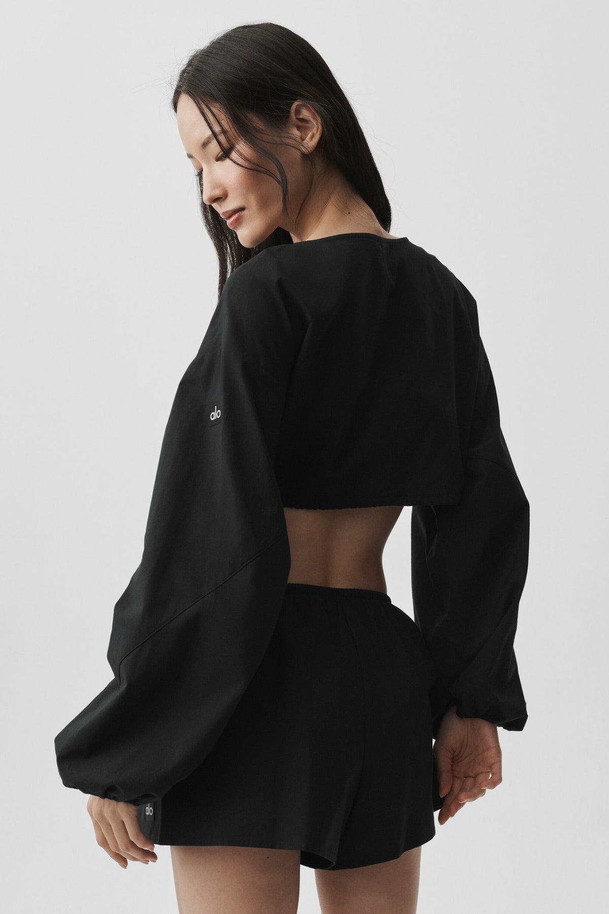 Cotton Cropped Real Deal Long Sleeve - Black--2
