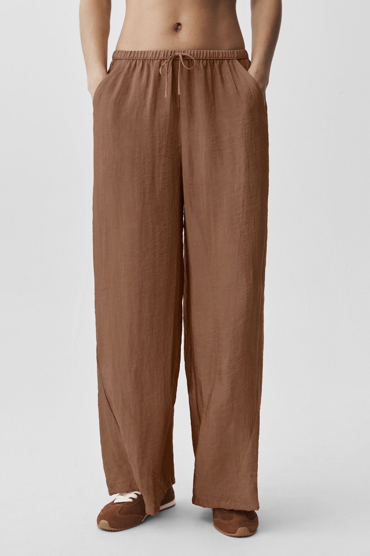 Semi-Sheer Golden Hour High-Waist Straight Leg Pant - Sun Kissed Brown--2