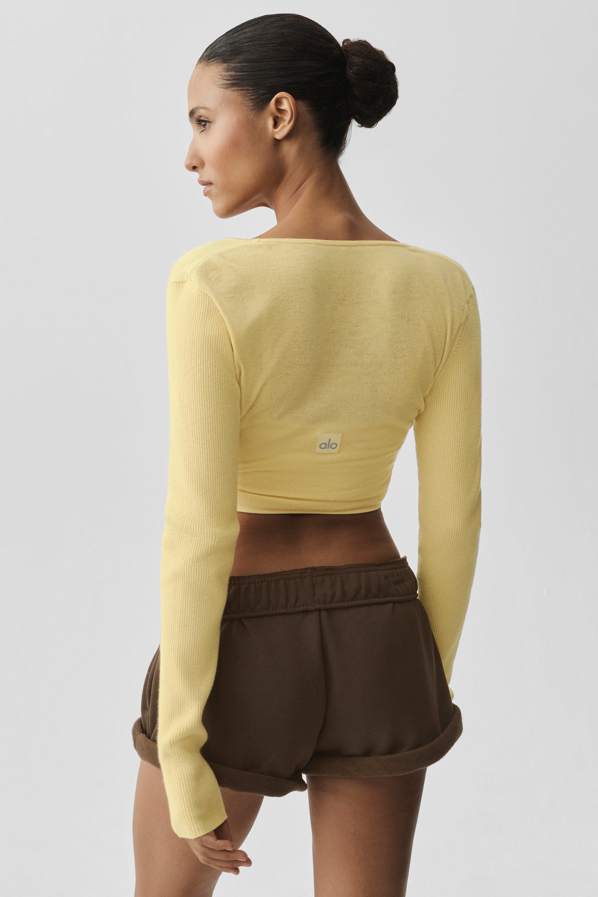 Sweater Knit Crossover Long Sleeve - Warm Butter--1