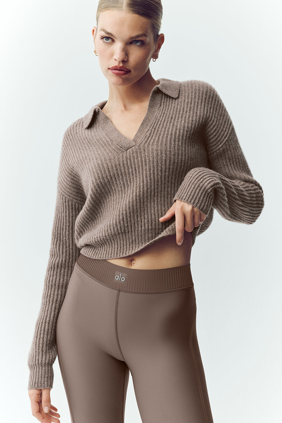 Cashmere Northstar Polo - Alpine Cocoa Heather--0