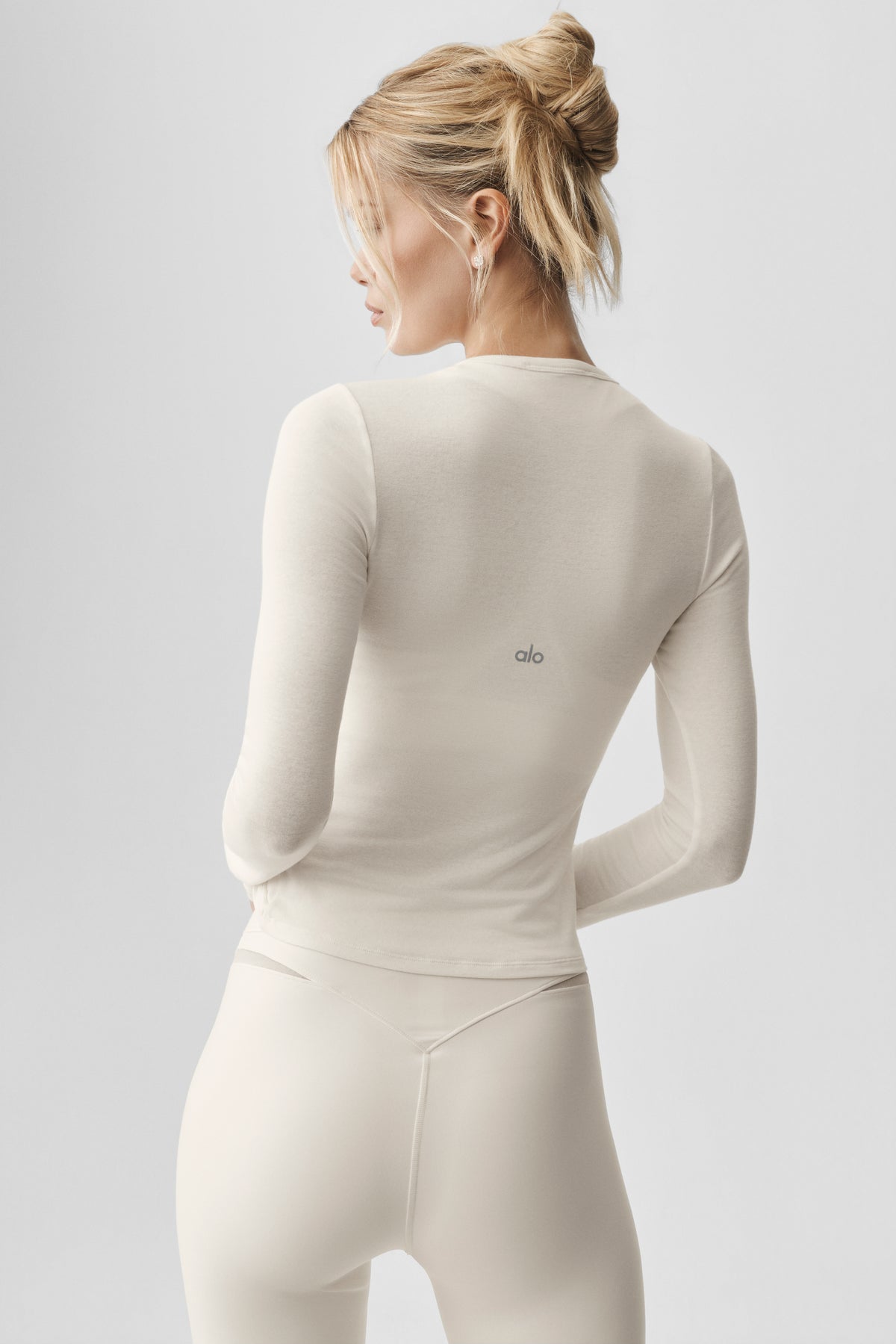 Semi Sheer Oasis Long Sleeve - Ivory--3