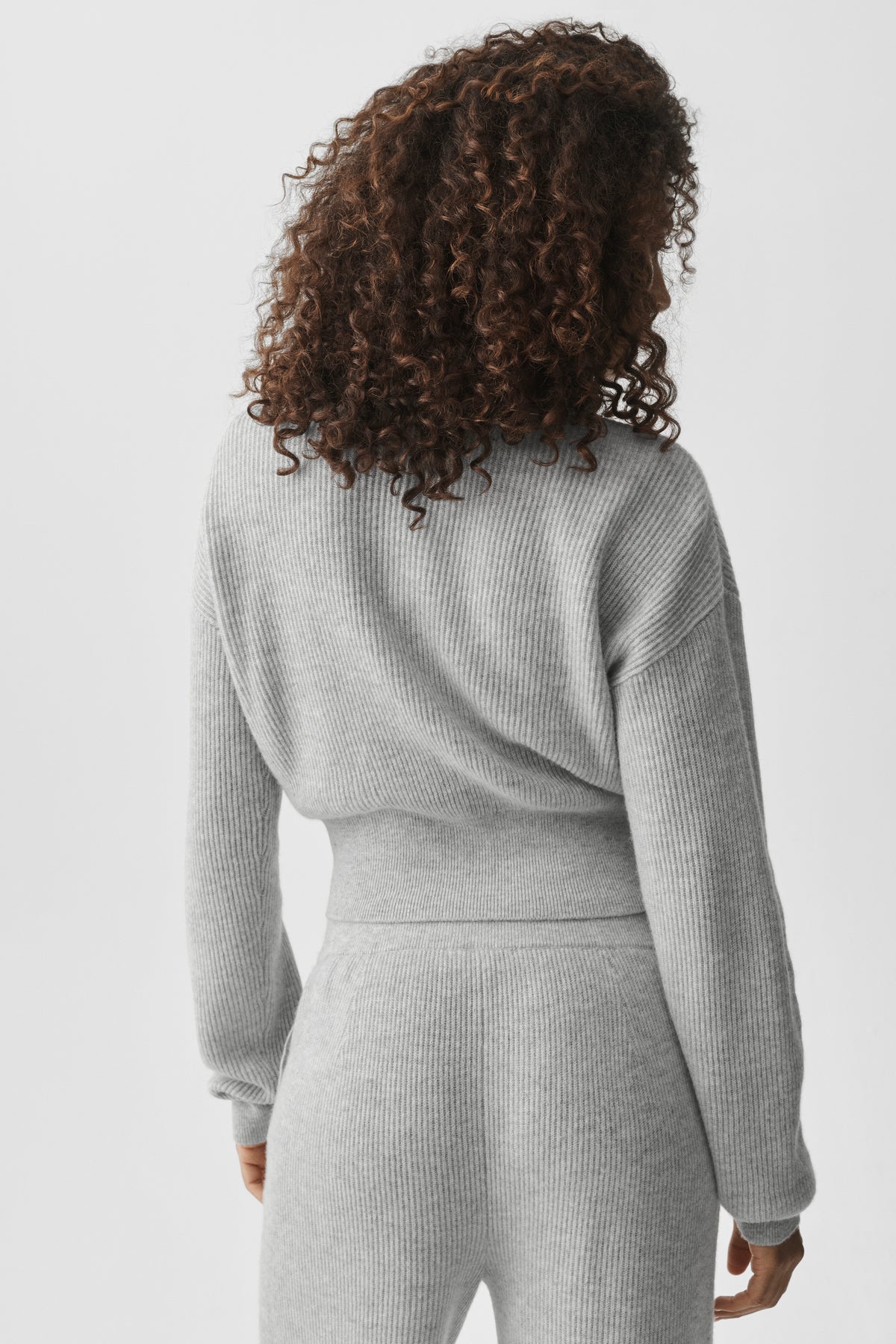 Cashmere Wool Harmony Full Zip Jacket - Athletic Heather Grey--1