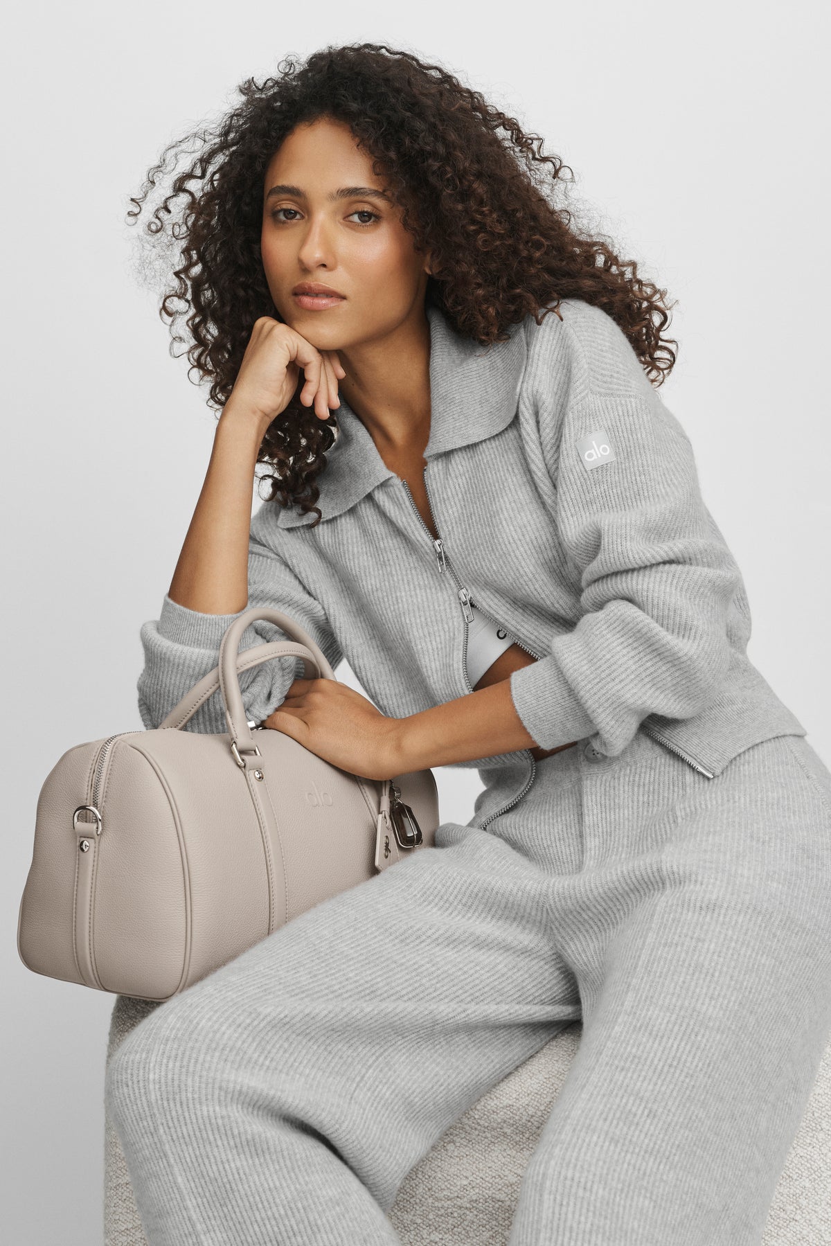 Cashmere Wool Harmony Full Zip Jacket - Athletic Heather Grey--2