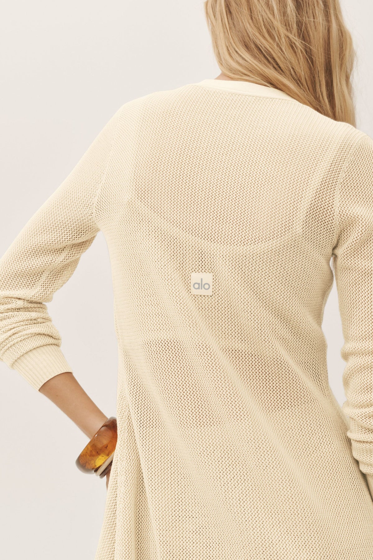 Silk Cashmere Heatwave Long Cardigan - Sandy Beige--2