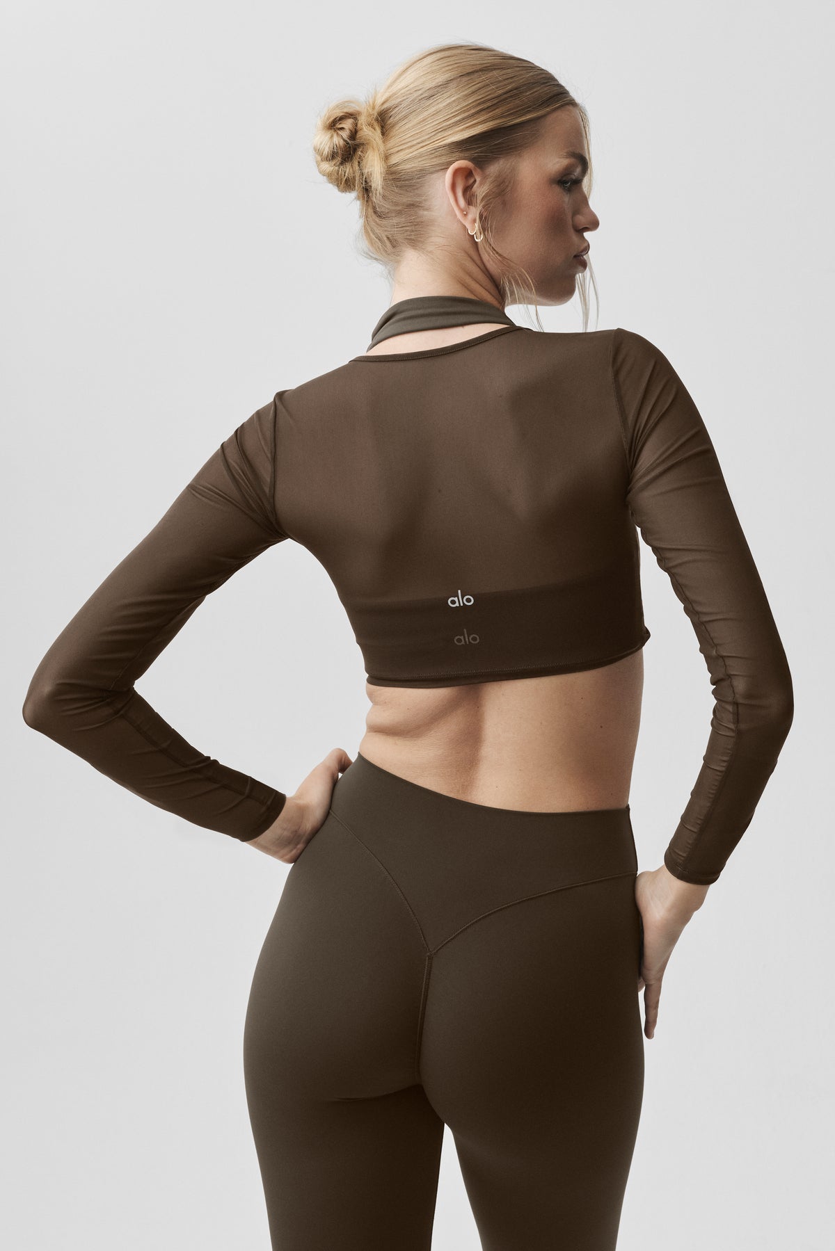 Mesh Knotty Long Sleeve - Espresso--1
