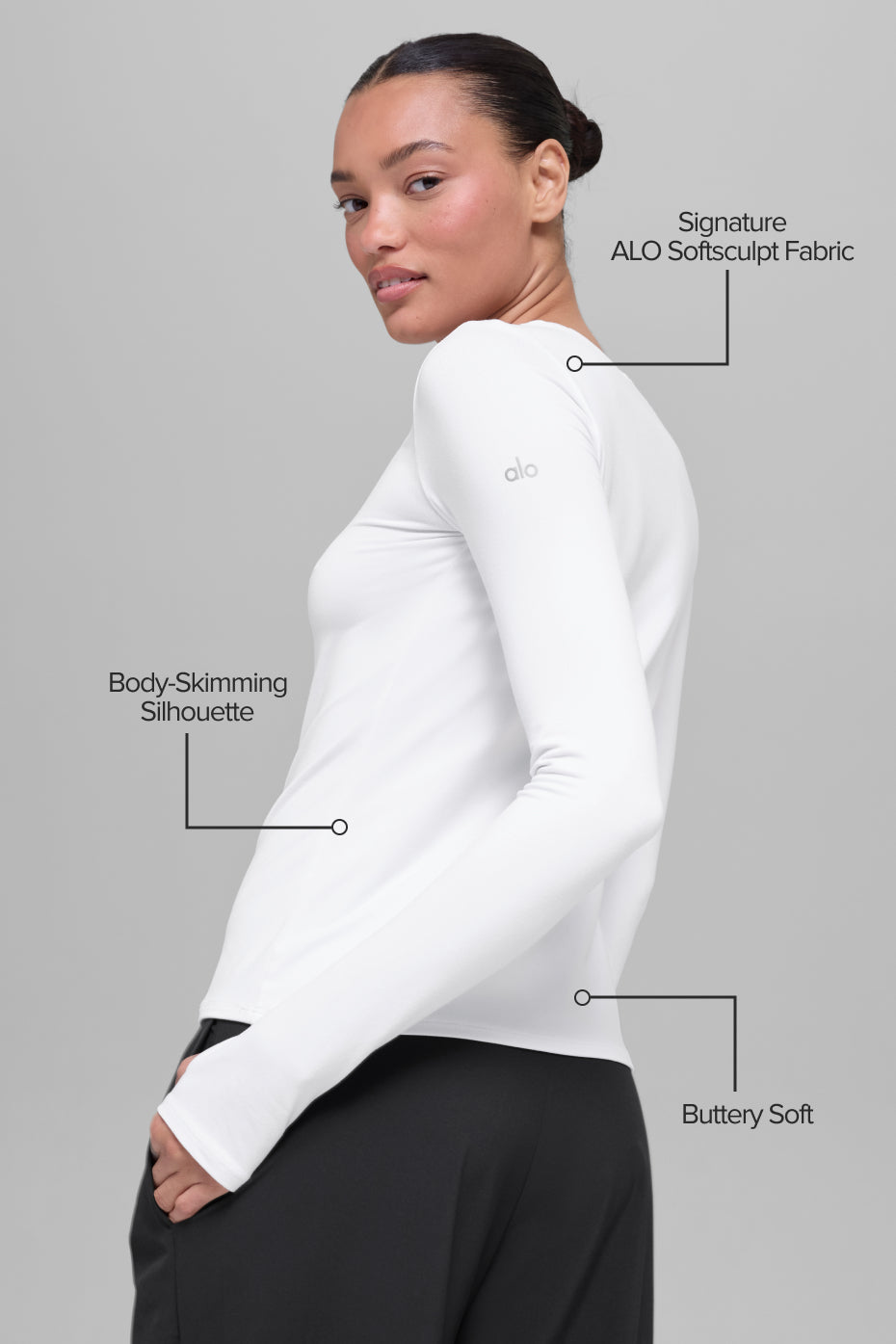 Alosoft Finesse Long Sleeve - White--1