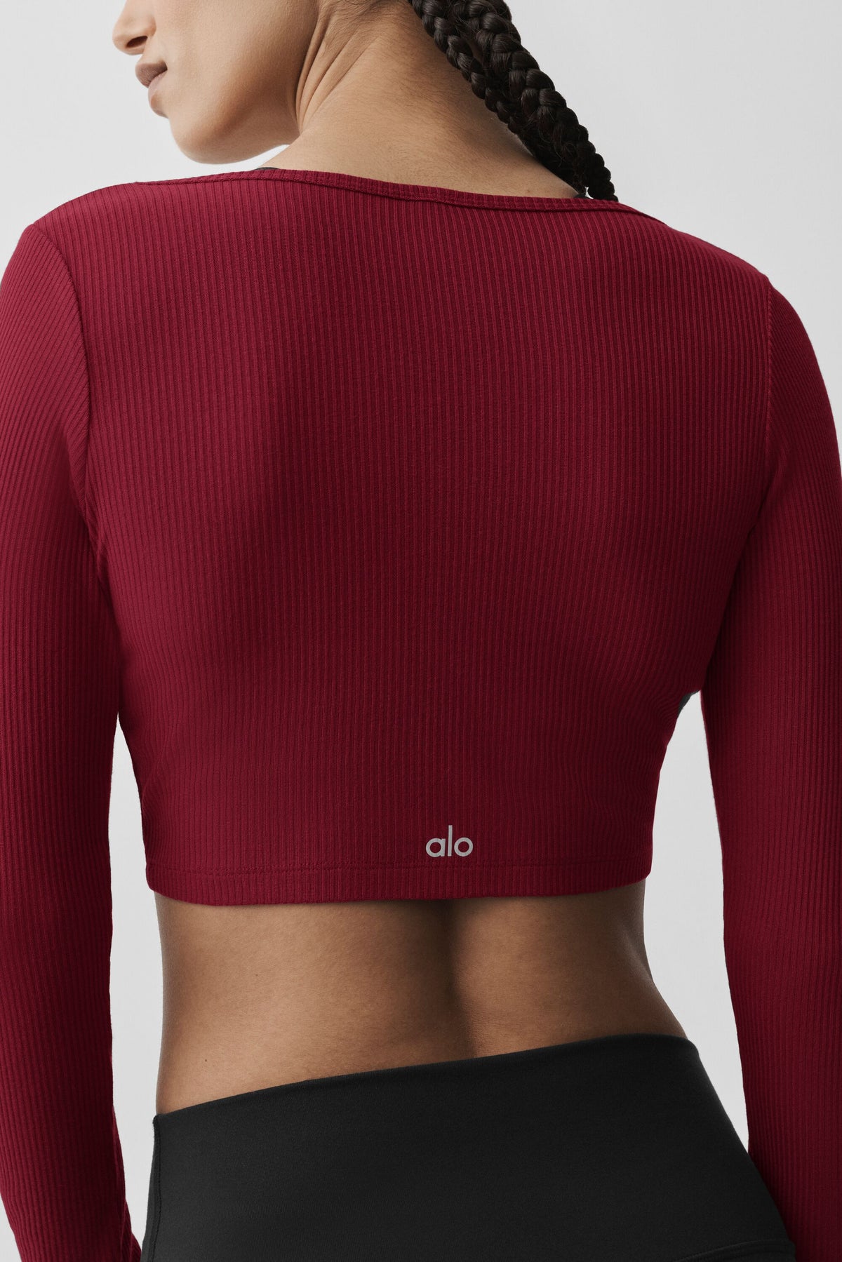 Ribbed Cropped Whisper Cardigan - Summer Romance Red--3