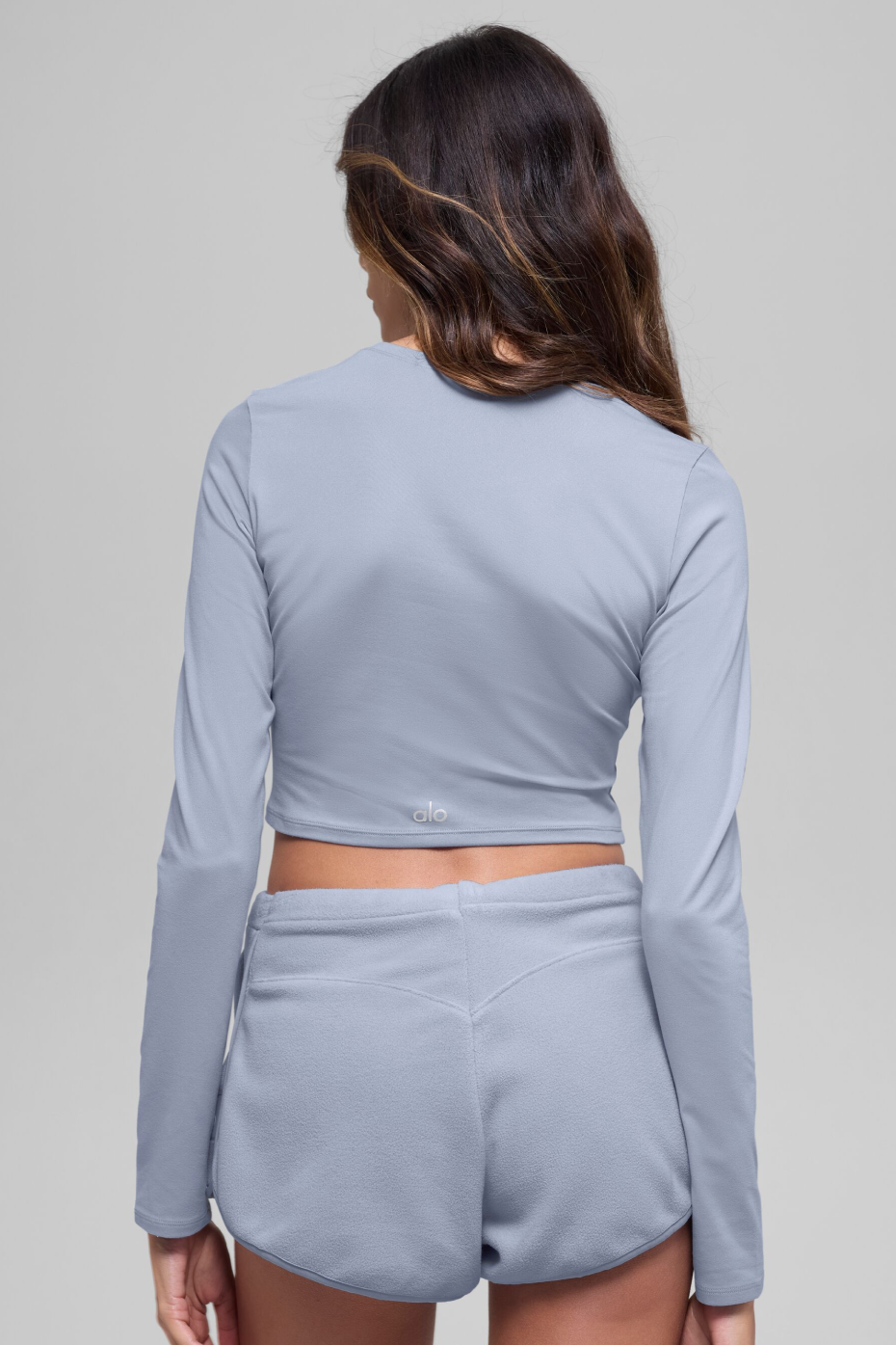 Alosoft Crop Finesse Long Sleeve - Winter Frost--1