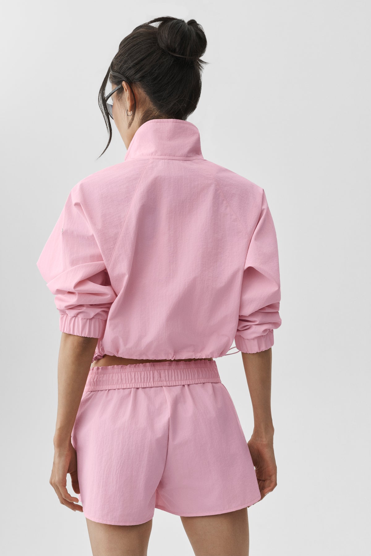 Cropped 1/4 Zip Alumni Pullover - Pink Marshmallow--1