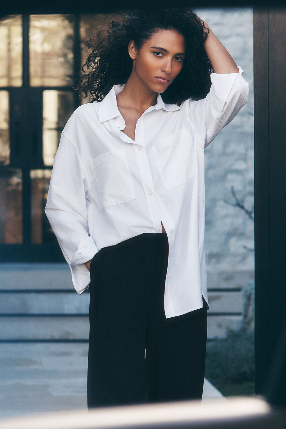Dreamscape Button Down Long Sleeve - White--0