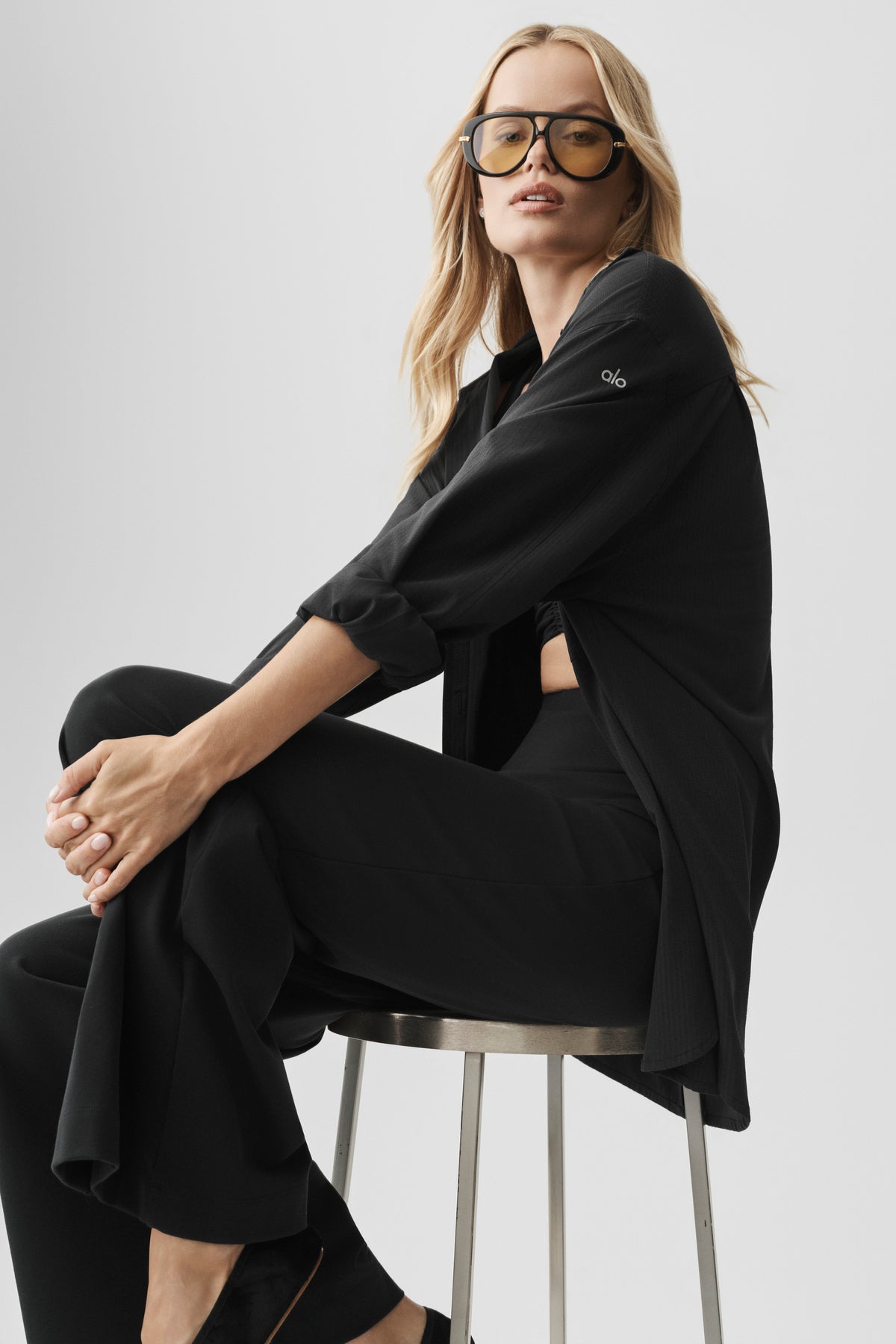 Dreamscape Button Down Long Sleeve - Black--3