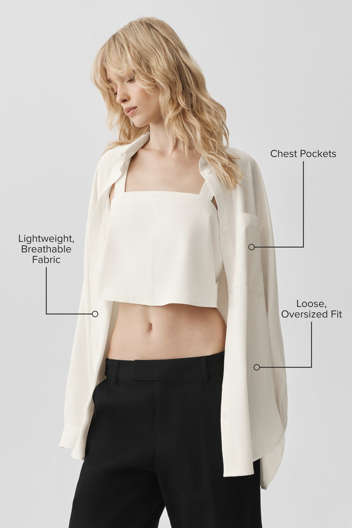 Dreamscape Button Down Long Sleeve - Ivory--1