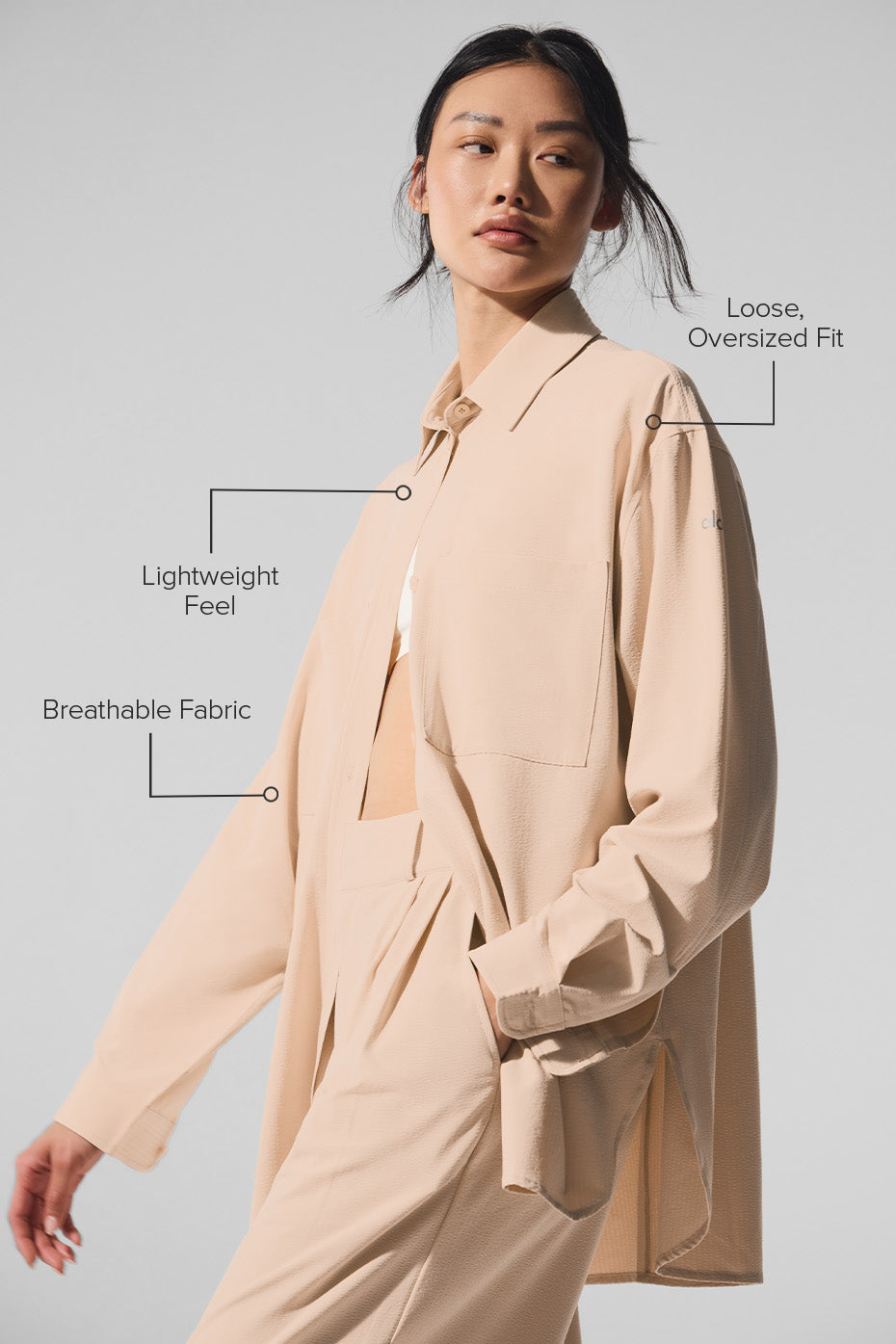 Dreamscape Button Down Long Sleeve - Macadamia--1