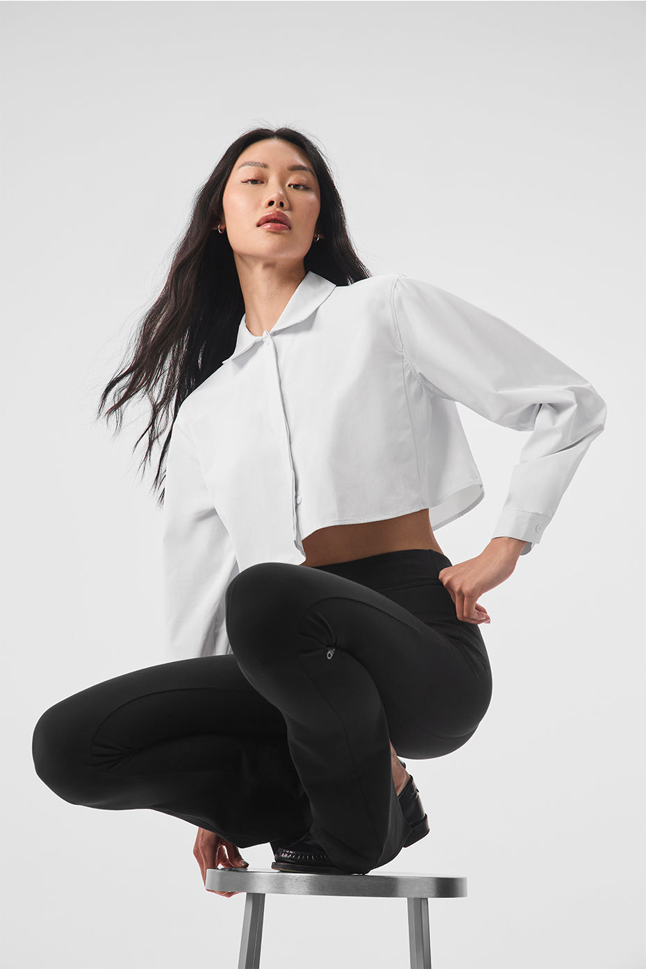 Cropped Take Me Out Button Up - White--0