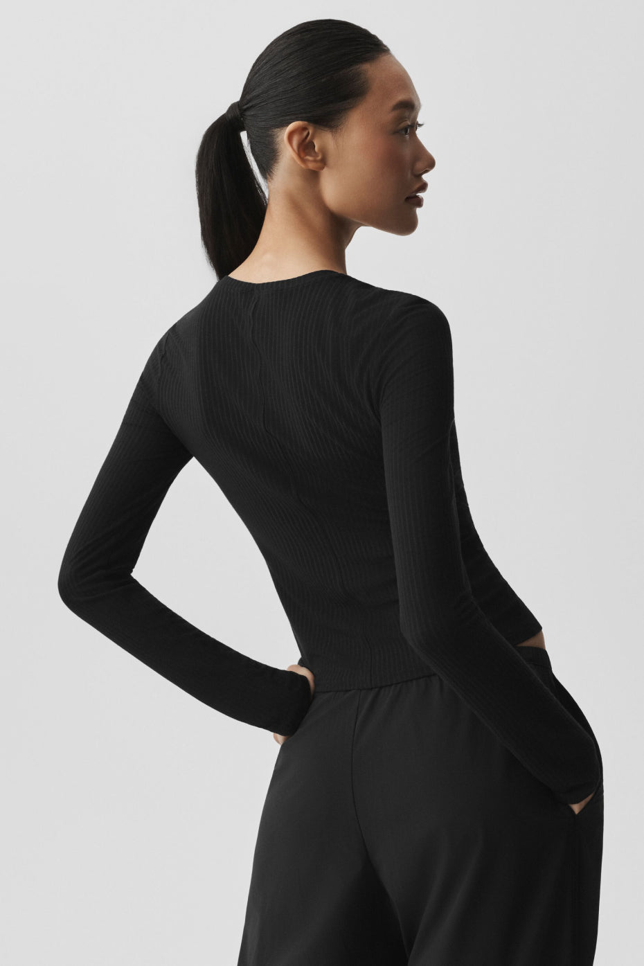 Ribbed Sea Coast Long Sleeve - Black--1