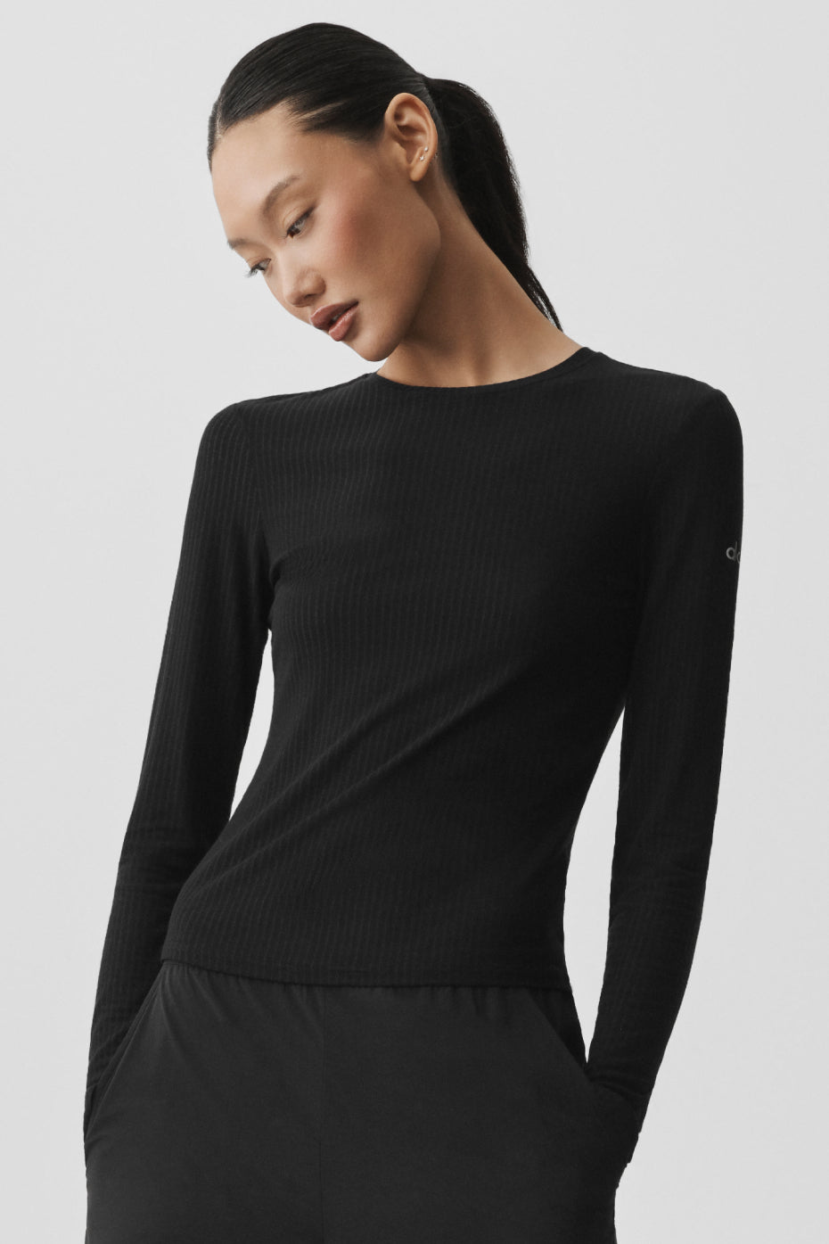 Ribbed Sea Coast Long Sleeve - Black--2
