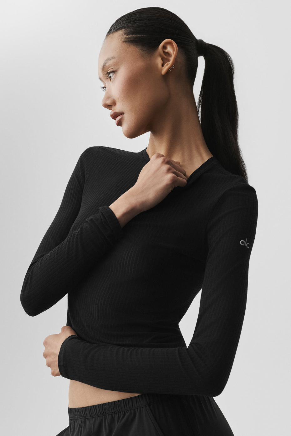 Ribbed Sea Coast Long Sleeve - Black--3