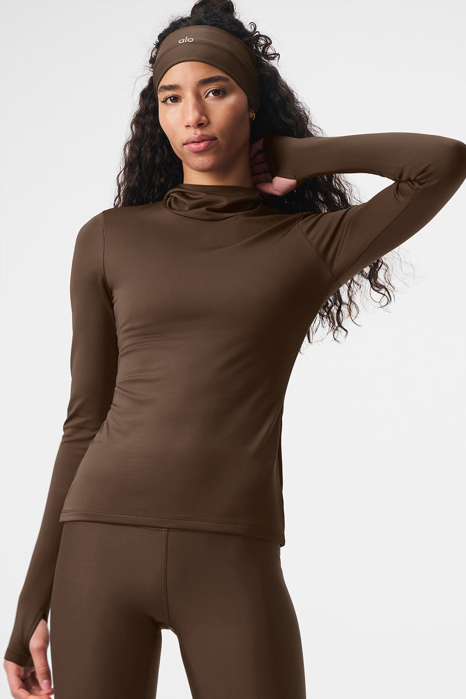 Airlift Winter Warm Hooded Runner - Espresso--0