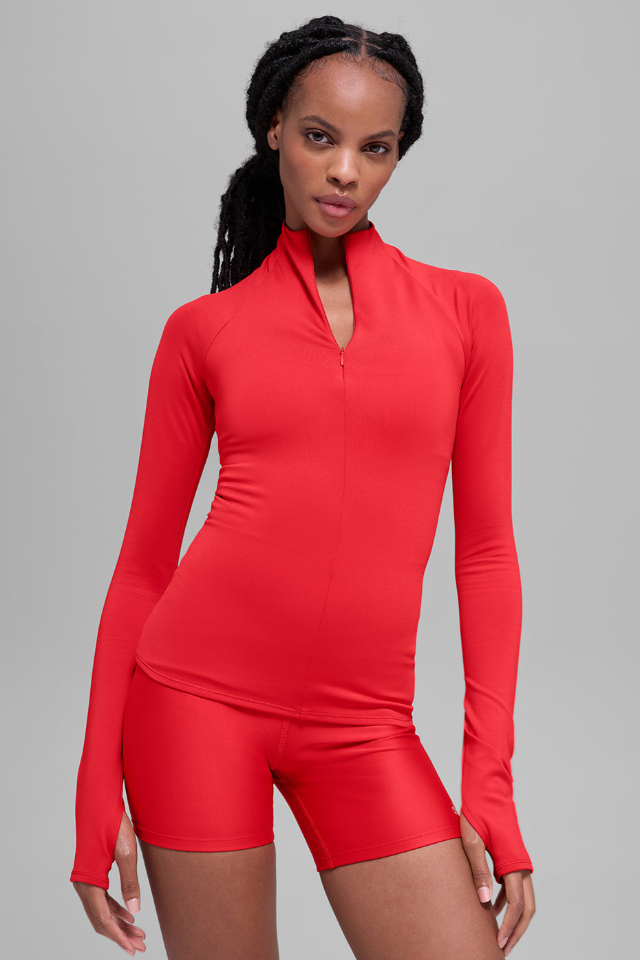 Airlift Winter Warm 1/4 Zip Long Sleeve - Bright Red--4