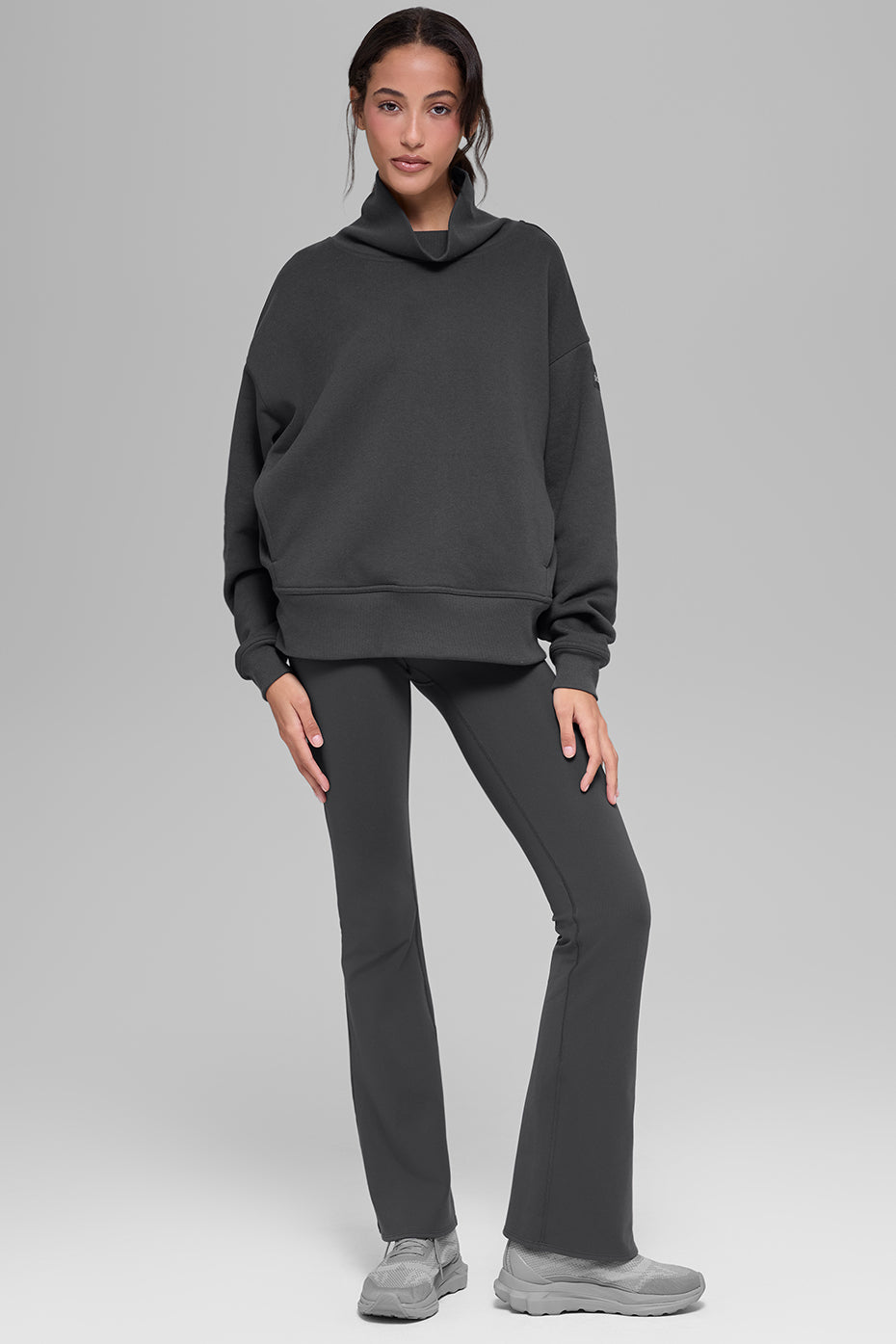 Hazy Mock Neck Pullover - Anthracite--3