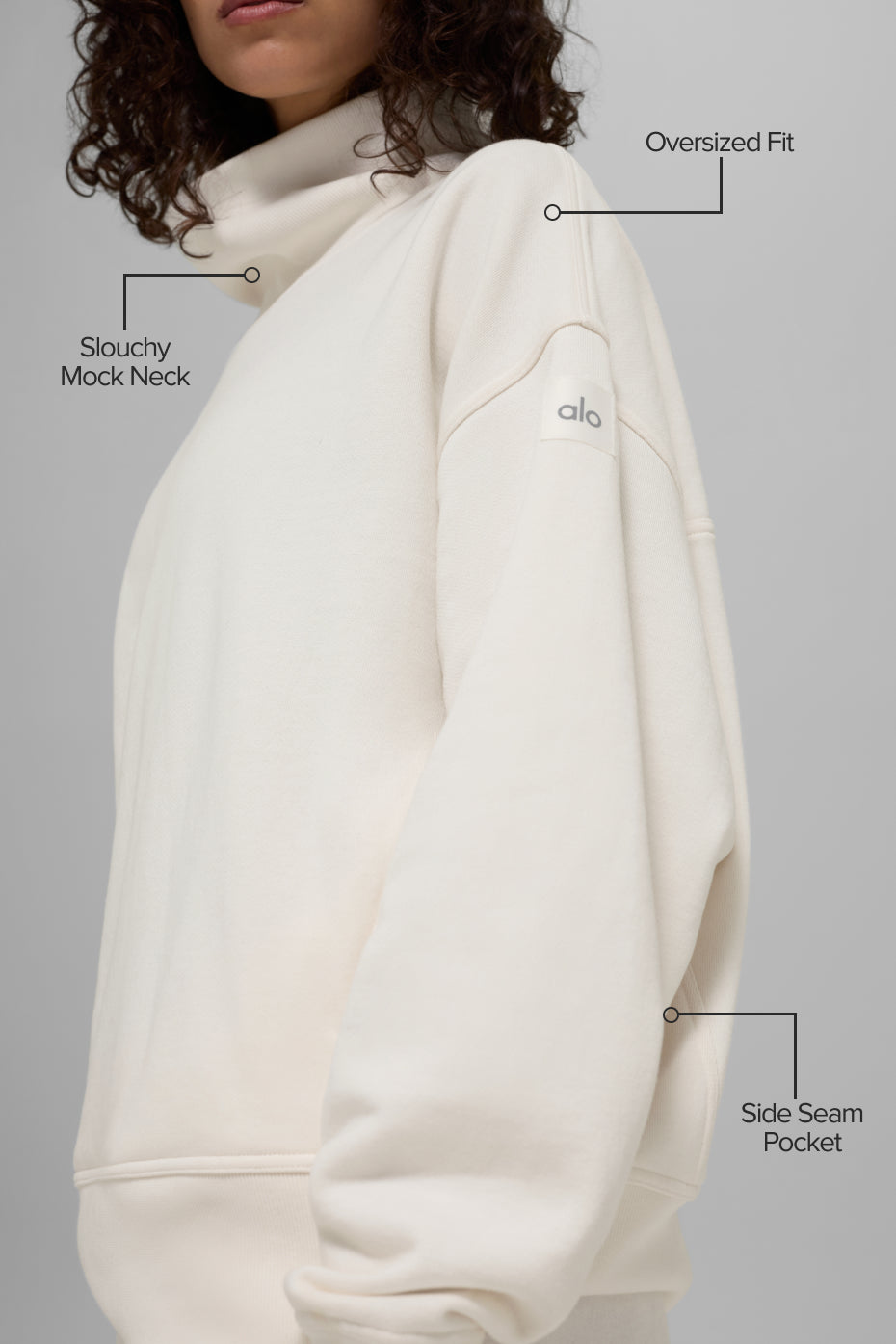 Hazy Mock Neck Pullover - Ivory--1
