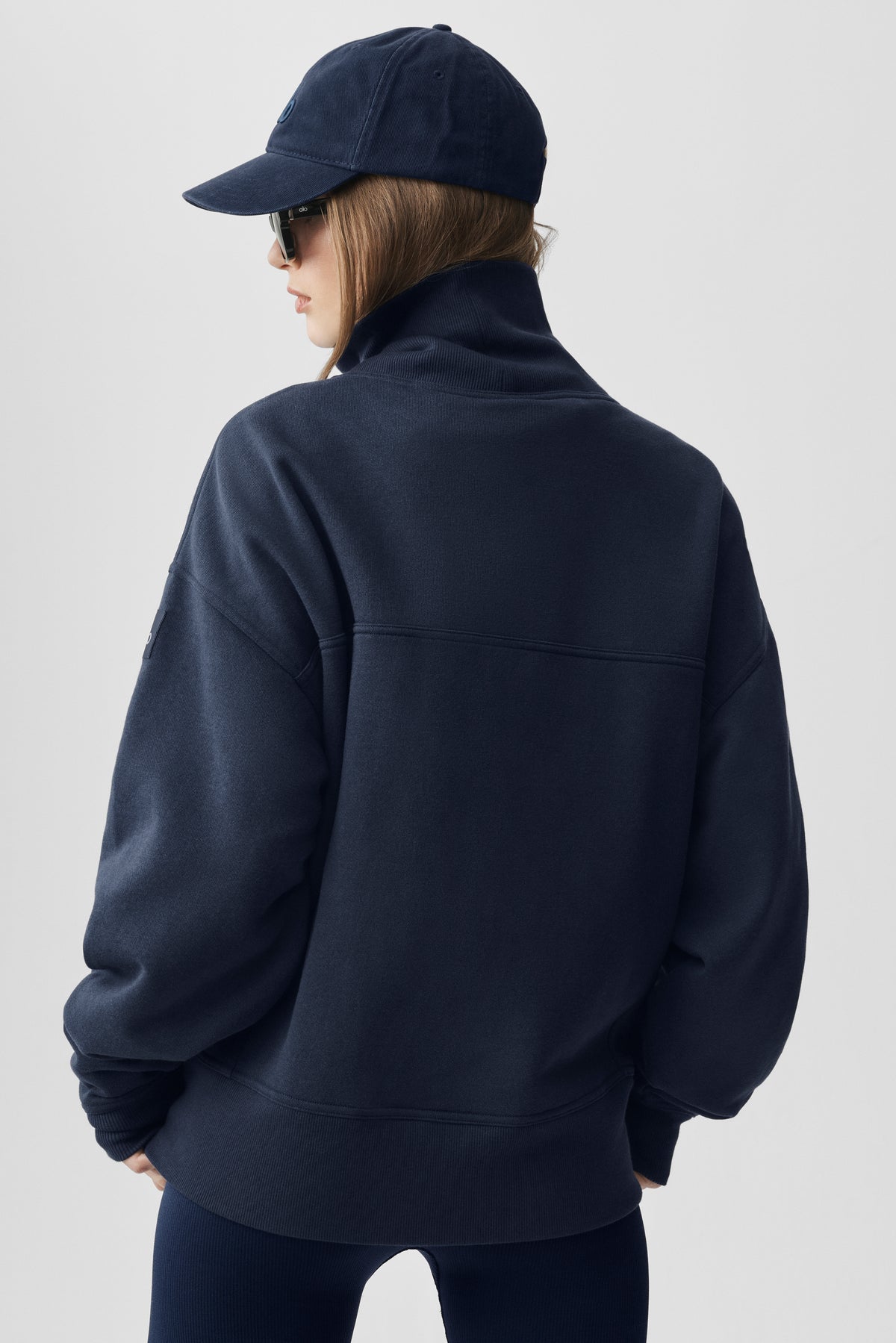 Hazy Mock Neck Pullover - Navy--3