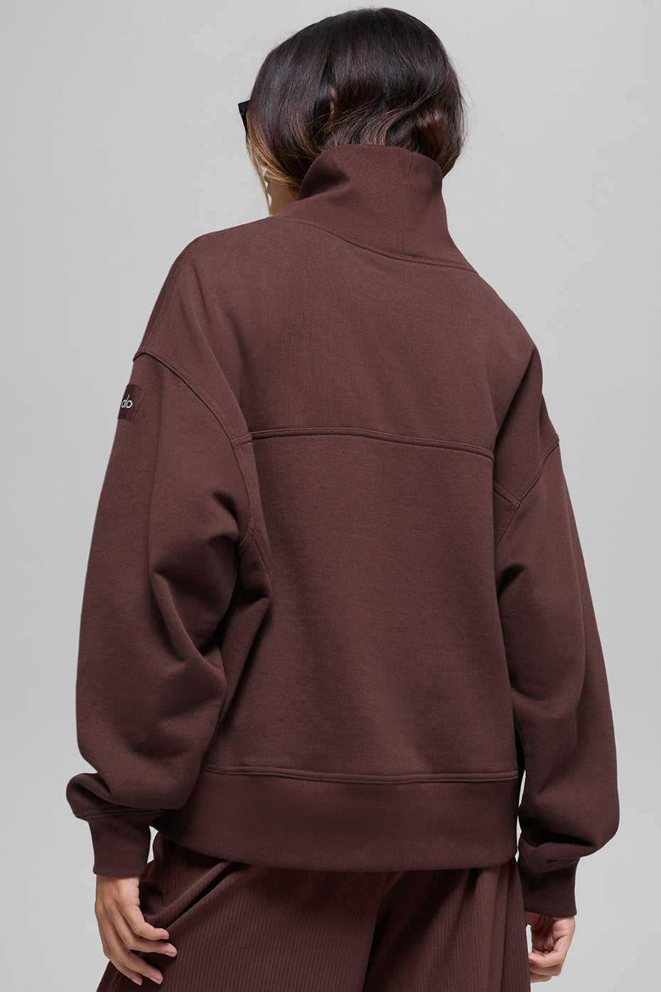 Hazy Mock Neck Pullover - Brownstone--2