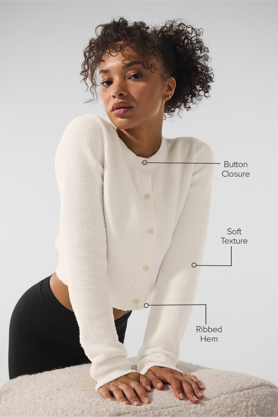 Snuggle Up Sweater Cropped Cardigan - Ivory--1