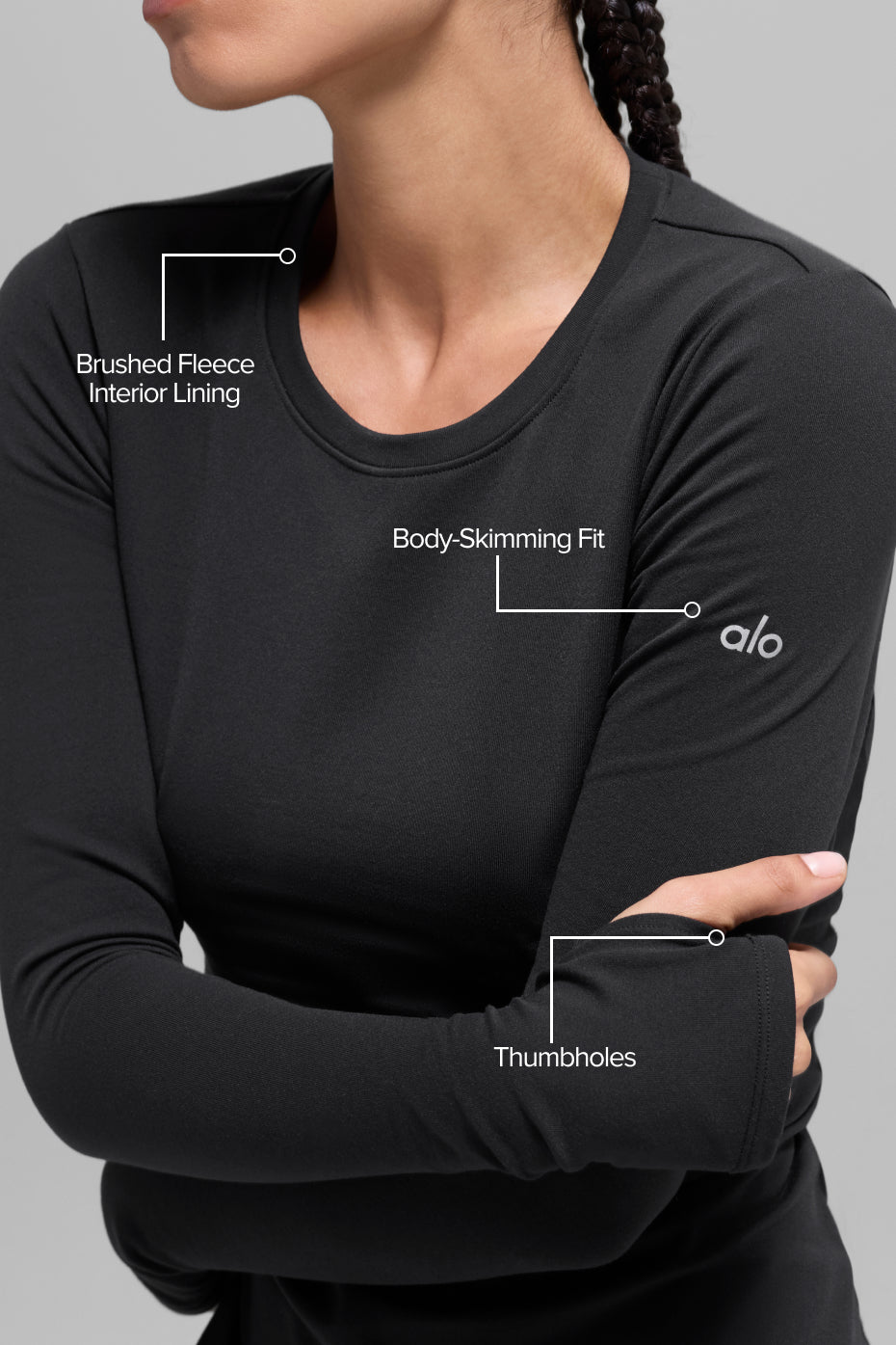 Airbrush Winter Warm Nocturne Long Sleeve - Black--1