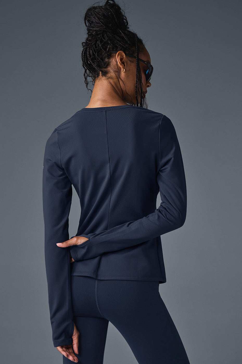 Airbrush Winter Warm Nocturne Long Sleeve - Navy--1