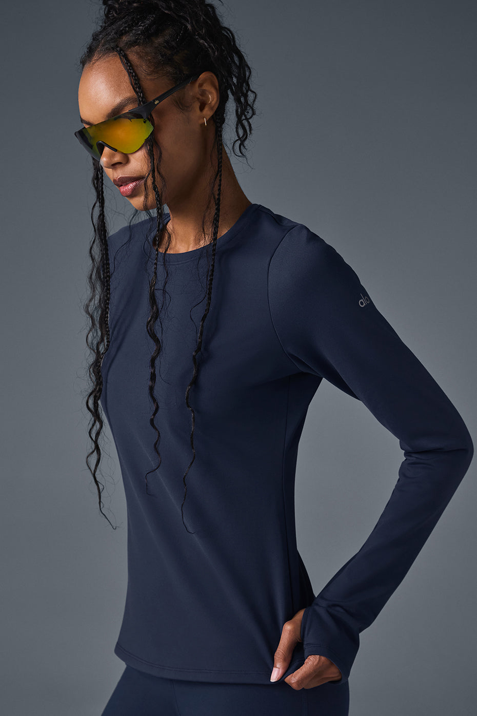 Airbrush Winter Warm Nocturne Long Sleeve - Navy--2