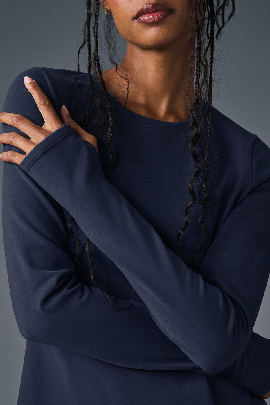 Airbrush Winter Warm Nocturne Long Sleeve - Navy--3