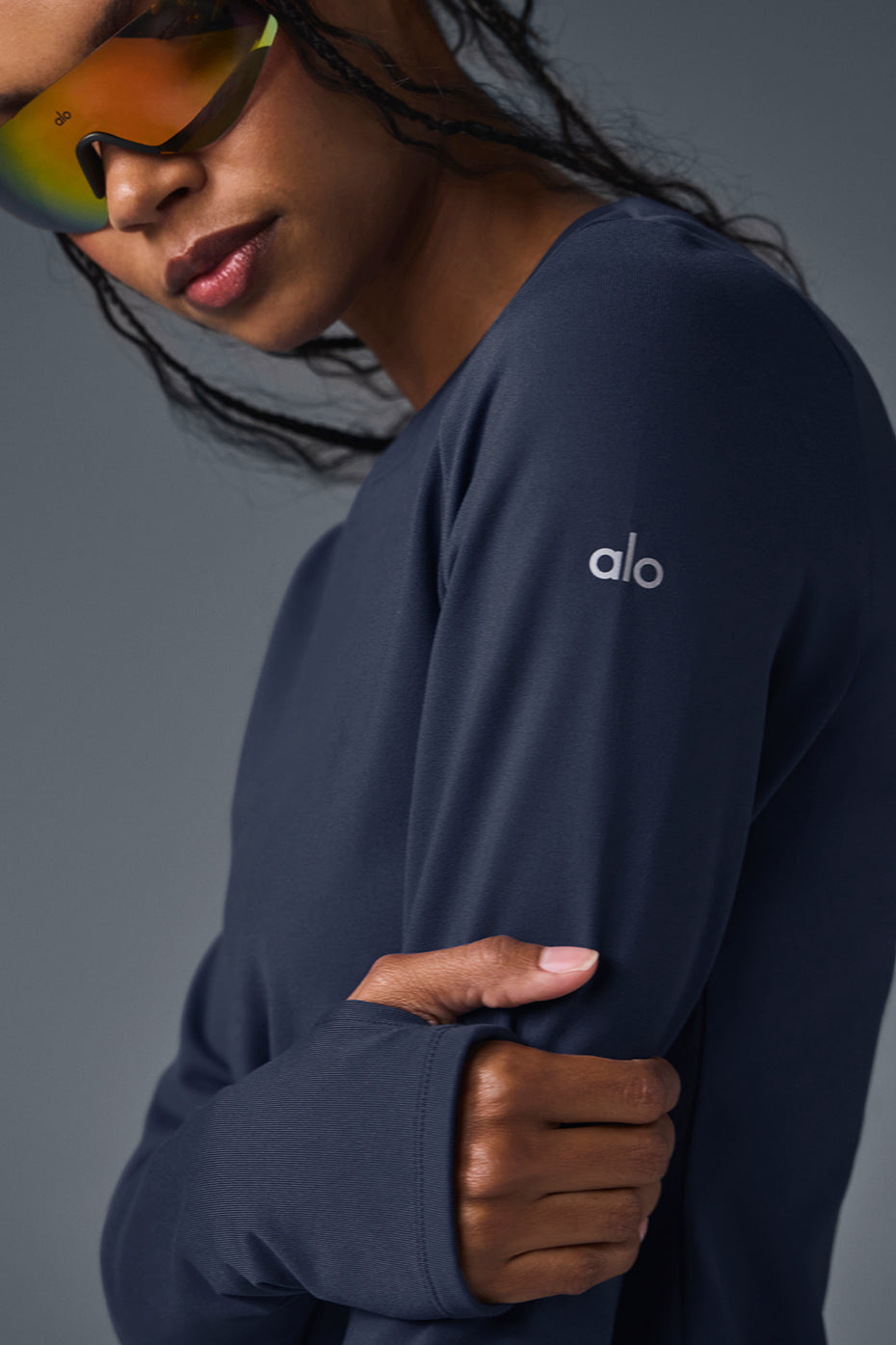 Airbrush Winter Warm Nocturne Long Sleeve - Navy--4