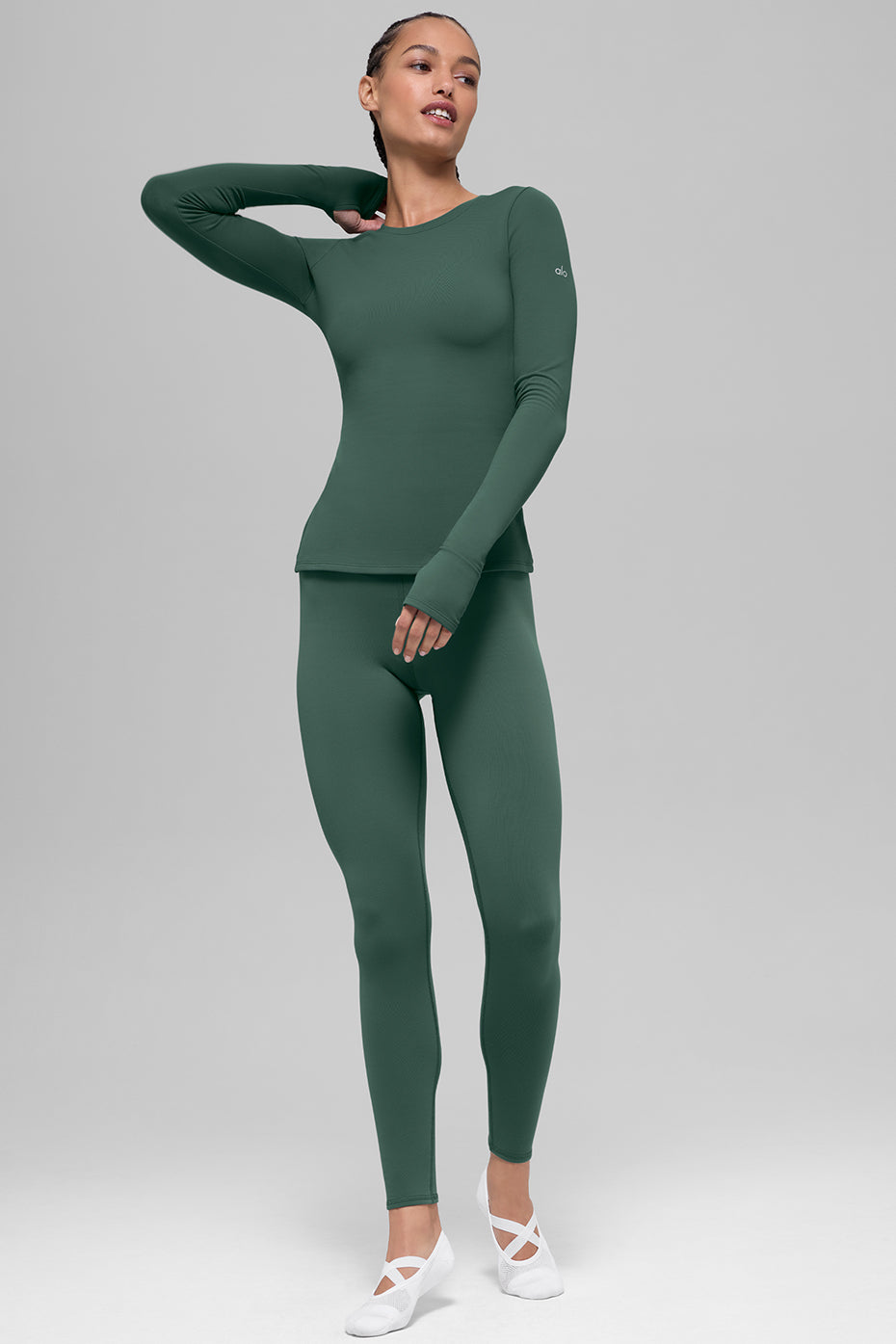 Airbrush Winter Warm Nocturne Long Sleeve - Clover Green--4