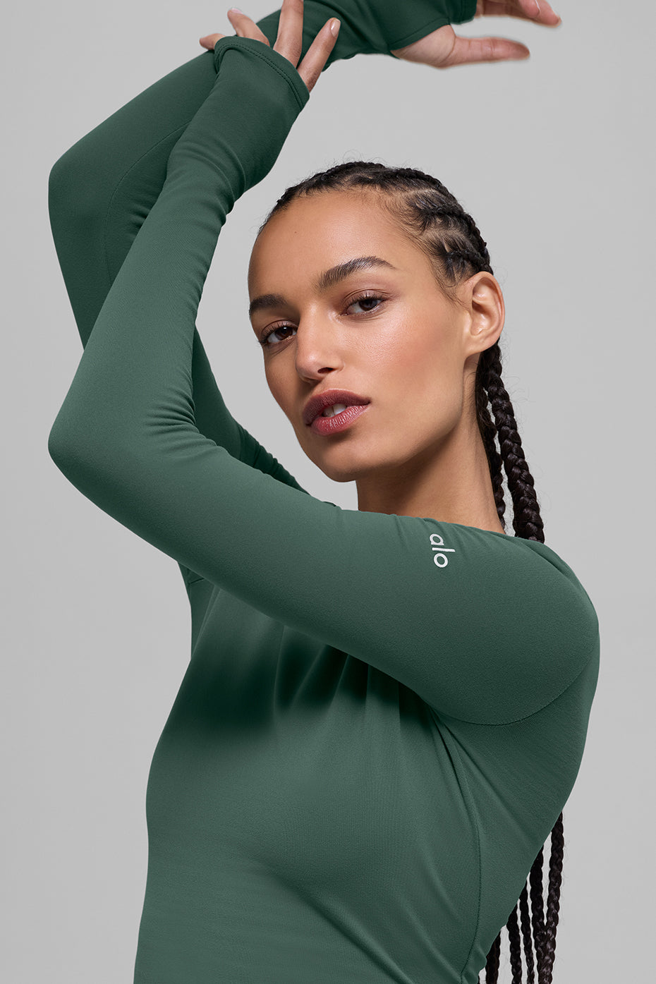 Airbrush Winter Warm Nocturne Long Sleeve - Clover Green--2