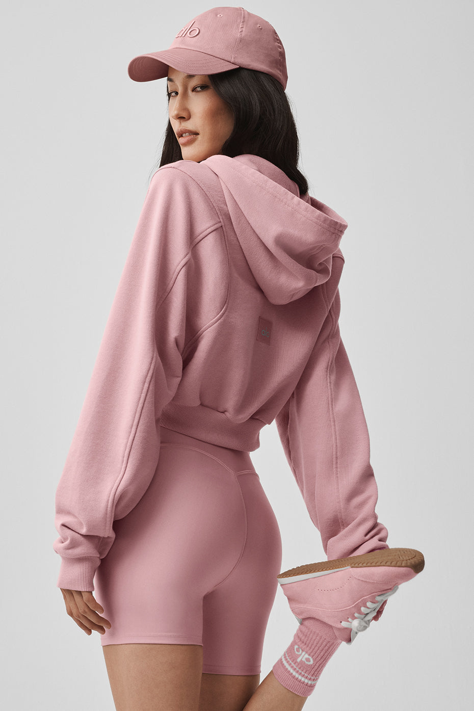 Sweet Escape Zip Up Hoodie - Vintage Pink--4