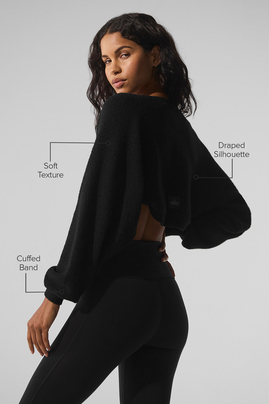 Snuggle Up Sweater Shawl - Black--1