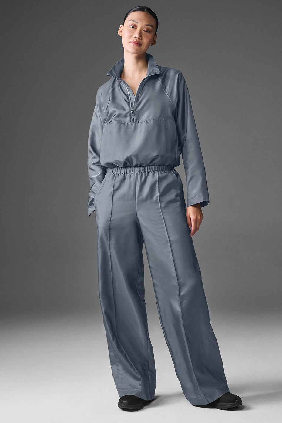 Cropped Afterglow Pullover - Steel Grey--4