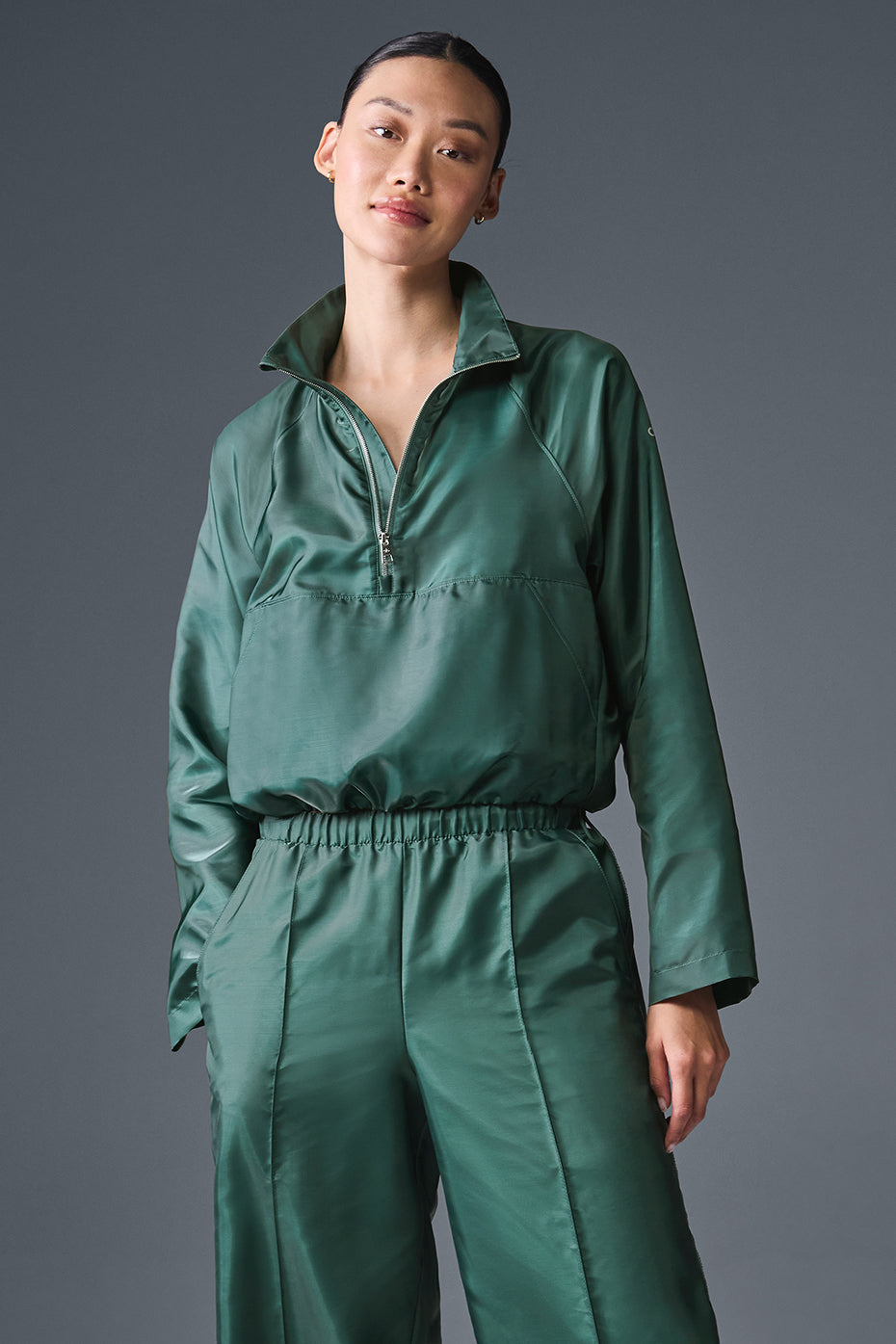 Cropped Afterglow Pullover - Winter Ivy--2