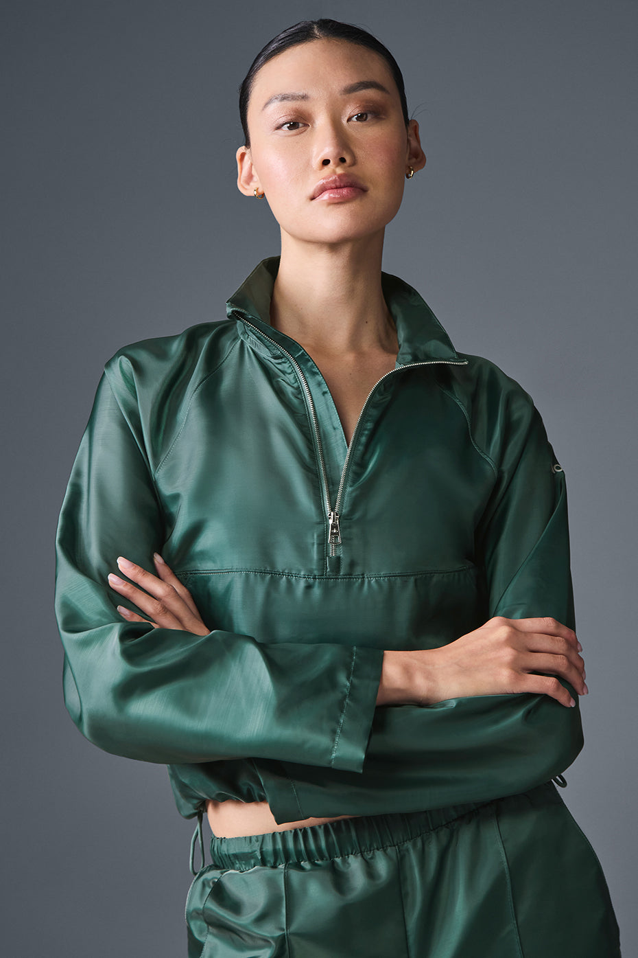 Cropped Afterglow Pullover - Winter Ivy--4