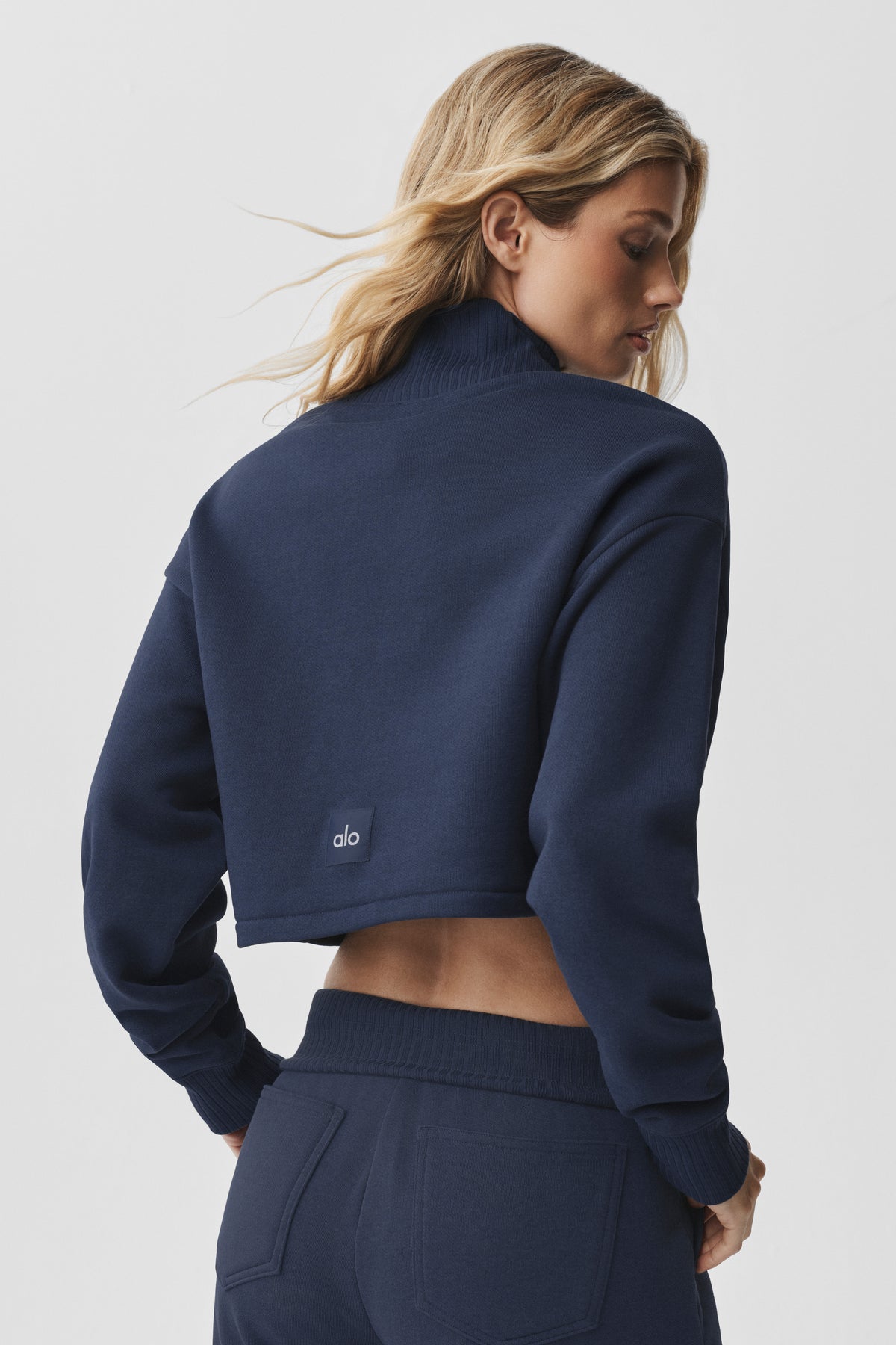 Cropped Serenity Coverup - Navy--1